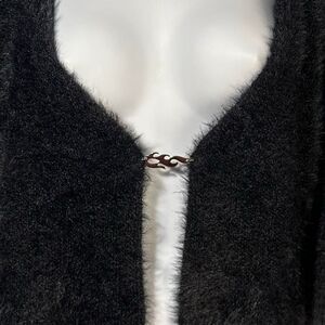 Fabletics Mini Crop Cardigan in Faux Mohair Black size L